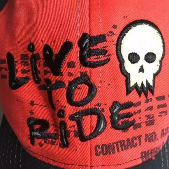 Live to Ride Red Black Hat Youth - Picture 4 of 4